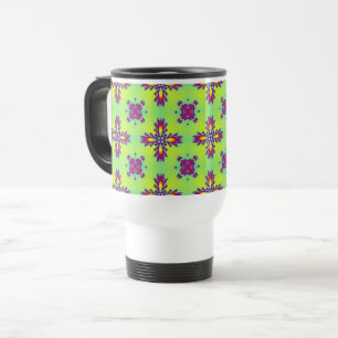 Caneca Térmica Flores de Artdeco no Estilo Retroativo