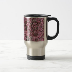 Caneca Térmica Flores de Cerejeira Sakura Cor-de-Rosa Fluindo
