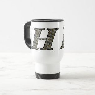 Caneca Térmica Flores de Hortênsia com Inicial de Monograma Perso