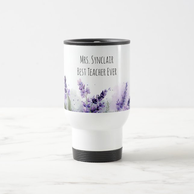 Caneca Térmica Flores de Lavanda Personalizadas Agradecimento aos (Centro)