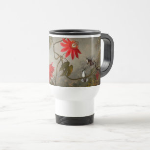 Caneca Térmica Flores de Paixão com Pássaros Hummingbird