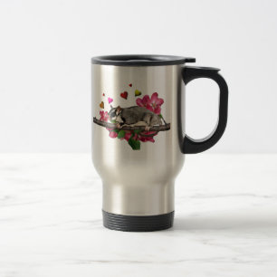 Caneca Térmica Flores e corações do planador do açúcar