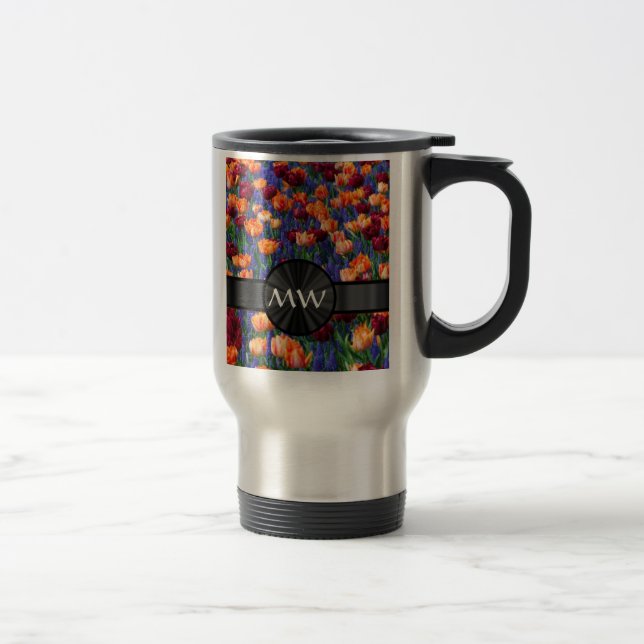 Caneca Térmica Flores florais bonito (Direita)