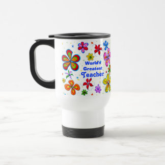 Caneca Térmica Flores grandes, a maior professora Modelo Mug do m