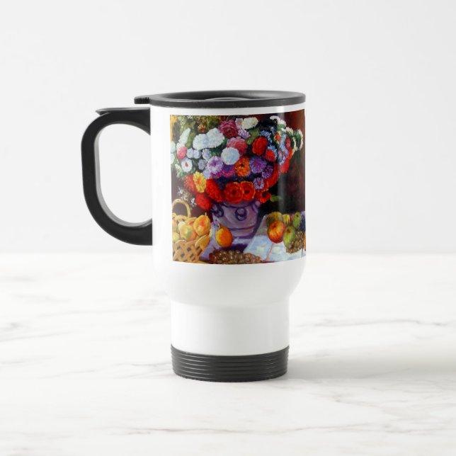 Caneca Térmica Flores Monet e Frutas (Esquerda)