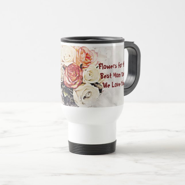 Caneca Térmica Flores para a Melhor Mãe... Mug (Frente Esquerda)