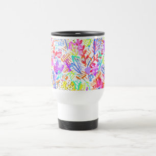 Caneca Térmica Flores pastéis abstratas