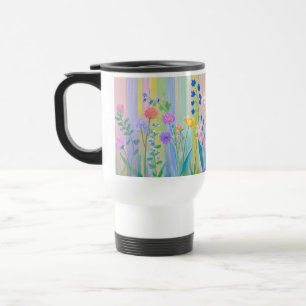 Caneca Térmica Flores Selvagens Arte Moderna Elegante