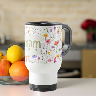Caneca Térmica Flores Silvestres Coloridas Modernas Mamãe Menina