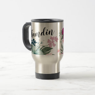 Caneca Térmica Flores tropicais personalizadas de 15 onças de ca