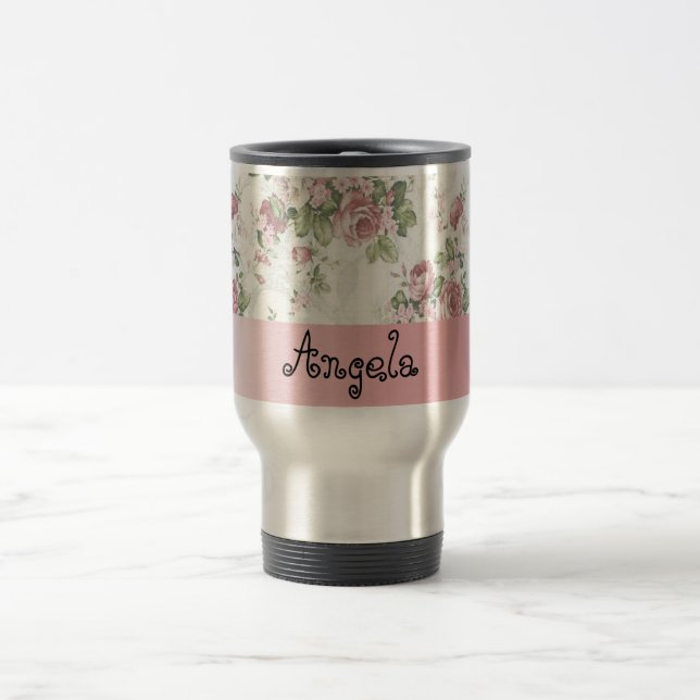 Caneca Térmica Flores Vintage Shabby Chic-Personalizadas (Centro)