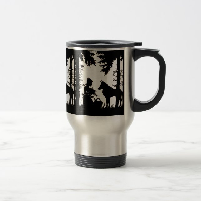 Caneca Térmica Florestas de Lobo de Capuchos Vermelho-Silhueta Pr (Direita)