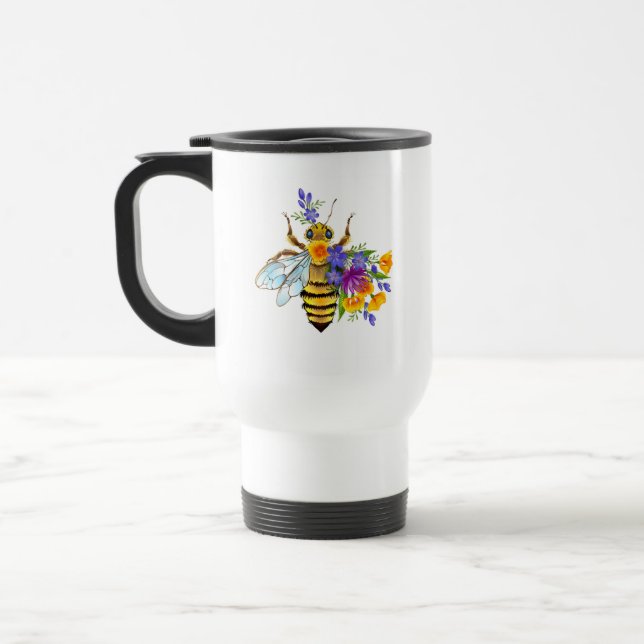 Caneca Térmica Flower bee with wild plants (Esquerda)