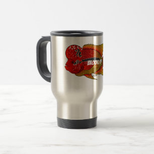Caneca Térmica Flowerhorn cichlid fish cartoon illustration 