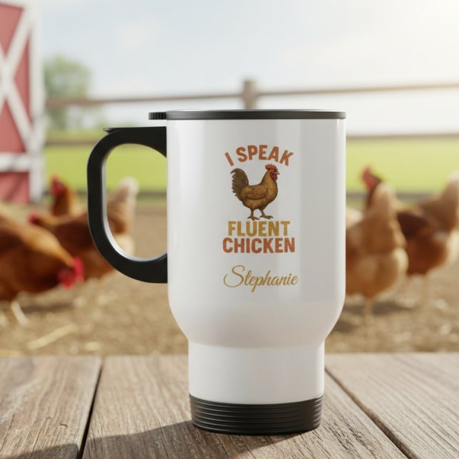 Caneca Térmica Fluent Chicken Chatter Mug (Funny chicken keeper personalized mug)
