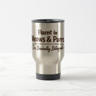 Caneca Térmica Fluente em Meows & Purrs Presente Divertido para A