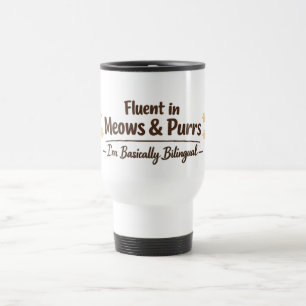 Caneca Térmica Fluente em Miados e Ronronares Presente Divertido
