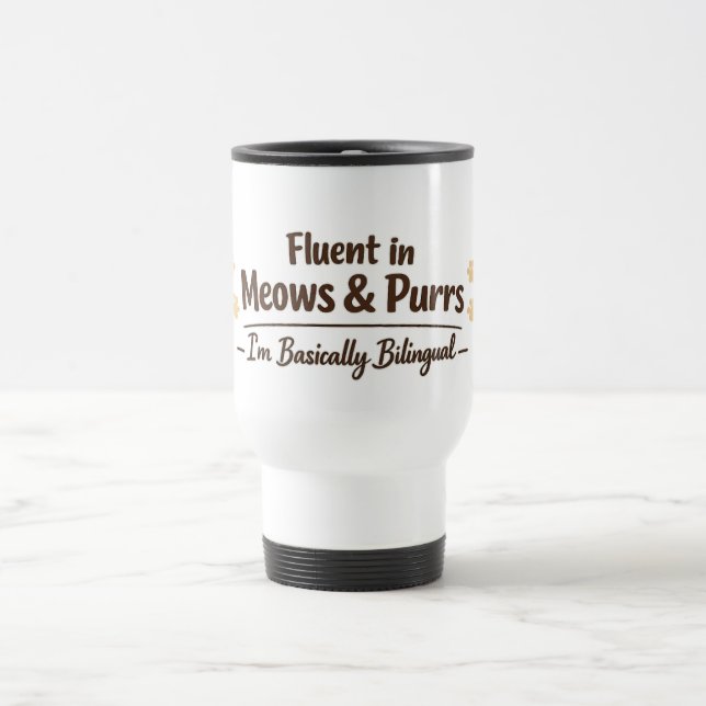 Caneca Térmica Fluente em Miados e Ronronares Presente Divertido  (Centro)