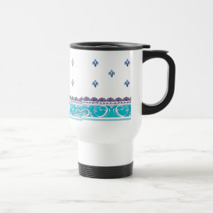 Caneca Térmica Fluer De Lis Blue Swirl Design