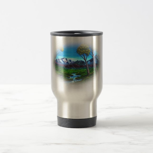 Caneca Térmica Fluxo de Paisagem da Montanha Rocky | Floresta das (Centro)