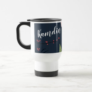 Caneca Térmica Fluxo Floral Branco personalizado de 15 onças de