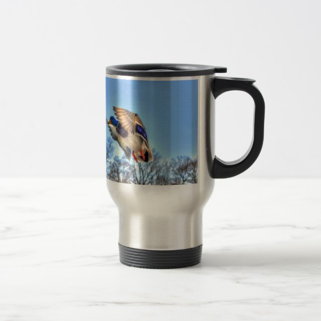Caneca Térmica Flying Mallard Duck Drake Wildlife Foto (Direita)