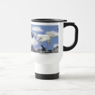 Caneca Térmica Flying Pegasus, Eagles & Mountain Fantasy Art