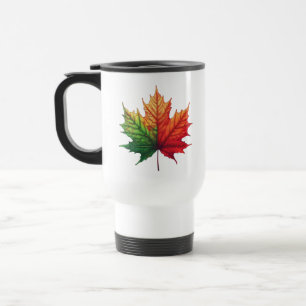 Caneca Térmica Folha de outono de Mapeamento