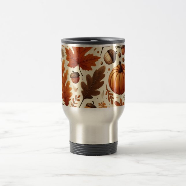 Caneca Térmica Folhas/abóboras/boletas clássicas do outono (Centro)