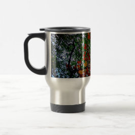 Caneca Térmica Folhas amarelas, verdes e laranja