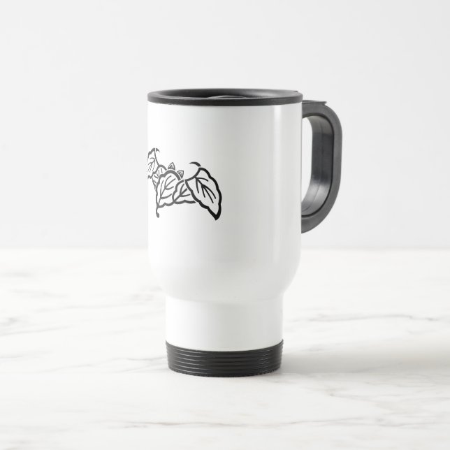 Caneca Térmica Folhas de carvalho em forma de bastão (Frente Esquerda)