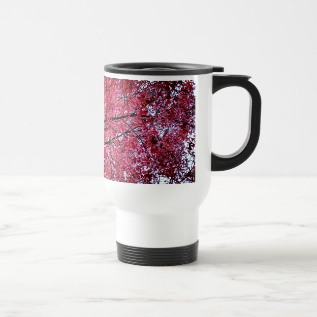 Caneca Térmica Folhas rosa (Direita)