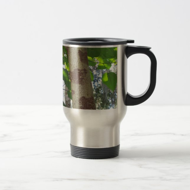 Caneca Térmica folhas verdes e tronco de árvores com latido legal (Direita)