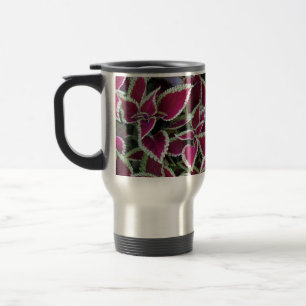 Caneca Térmica folhas vermelhas exóticas com plantas de borda ama