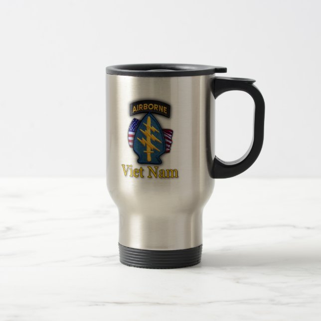 Caneca Térmica forças especiais, green berets vietnam patch mug (Direita)