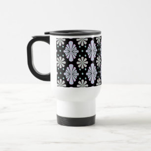 Caneca Térmica Formas florais pastéis em um fundo preto