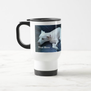 Caneca Térmica Foto bonita do branco doce Labrador misturando cã
