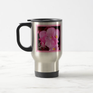 Caneca Térmica Foto de Belo Brilho Rosa Impatiens Floral