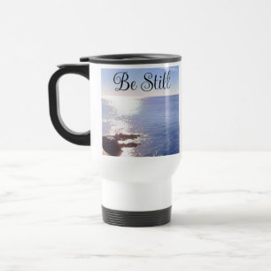 Caneca Térmica Foto de Bíblia do Oceano Azul Verse Conheça Deus