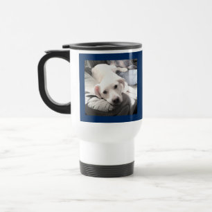 Caneca Térmica Foto de Cão Branco Bonito com Pai Não Fazendo Na