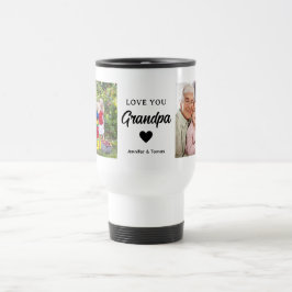 Caneca Térmica Foto de Colagem Moderna Ama Seu Avô Melhor Present