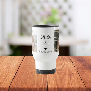Caneca Térmica Foto de Colagem Moderna e Ame Seu Pai Presente