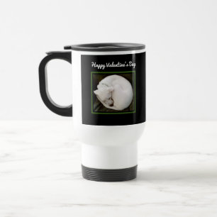 Caneca Térmica Foto de Dia de os namorados Cachorro Branco Enrola