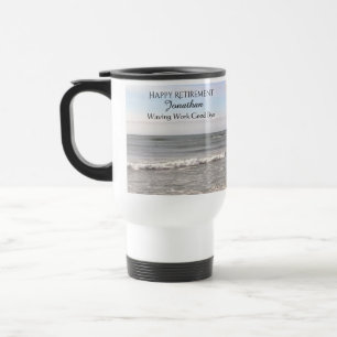 Caneca Térmica Foto de feliz aposentadoria das ondas do oceano At
