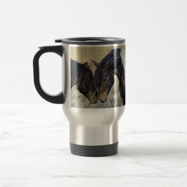 Caneca Térmica Foto de Wild Mustang Horses (Esquerda)