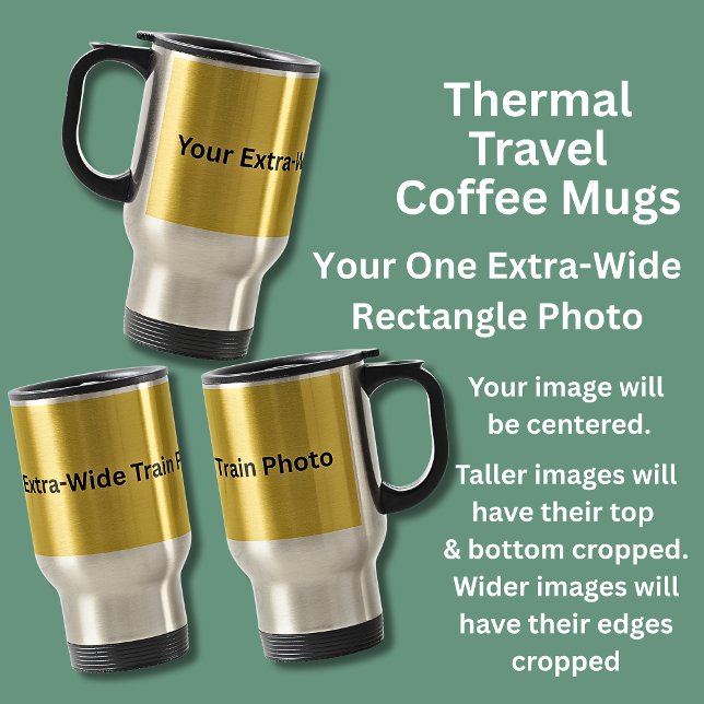 Caneca Térmica Foto do comboio com retângulo muito largo (Criador carregado)