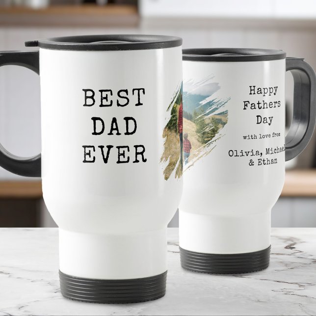 Caneca Térmica Foto do melhor Pai sobre o traçado do pincel (Criador carregado)