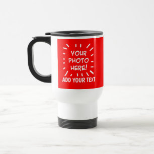 Caneca Térmica Foto e texto personalizados Vermelho