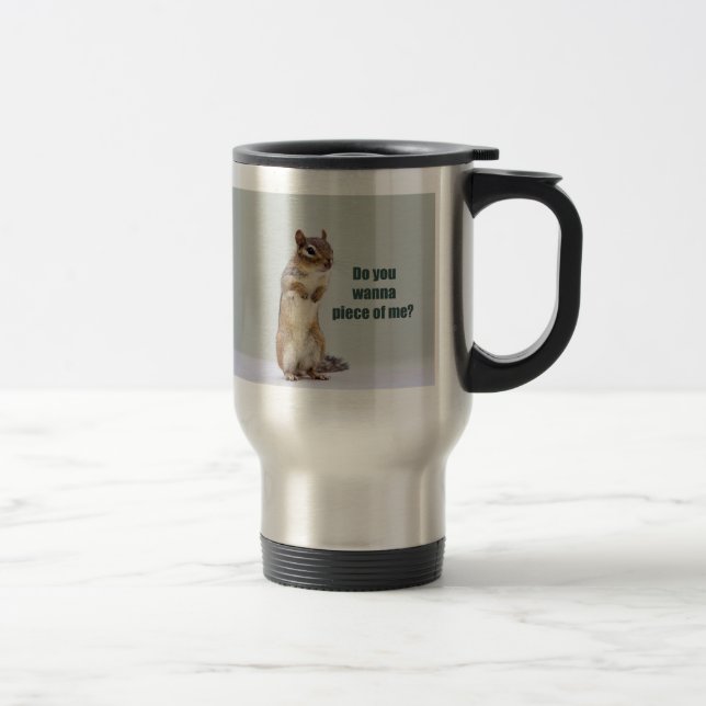 Caneca Térmica Foto Engraçada de Esquilo (Direita)