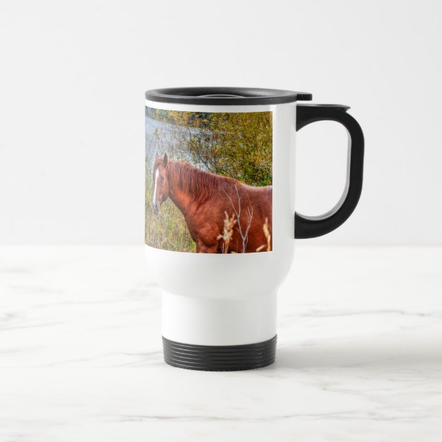 Caneca Térmica Foto equina de amante de cavalos em um rancho BC (Direita)